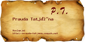 Prauda Tatjána névjegykártya